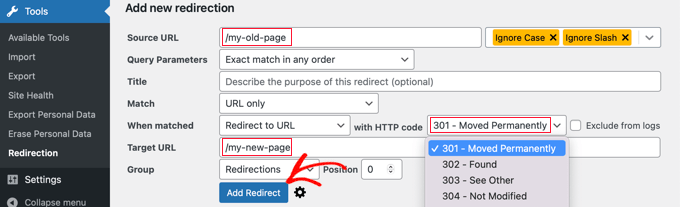 如何将我的 HTML 网站转换为 WordPress 的（并使其更新变得容易 10 倍） 303redirectionaddinga301redirect20251114_ -14