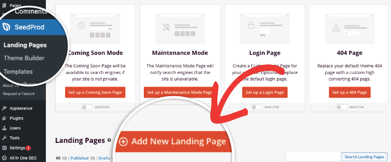 SeedProd 评测——这款网站建设工具真的好用吗？【2025 年】 add-new-landing-page-in-seedprod20251118_ -5