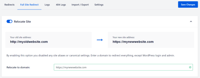 如何将我的 HTML 网站转换为 WordPress 的（并使其更新变得容易 10 倍） enter-new-domain-address-for-relocation-120251114_ -15