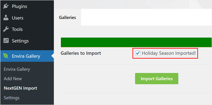 如何在 WordPress 中将 NextGEN Gallery 切换到 Envira Gallery gallery-import-success-min20251120_ -5 如何在 WordPress 中将 NextGEN Gallery 切换到 Envira Gallery gallery-import-success-min20251120_ -5
