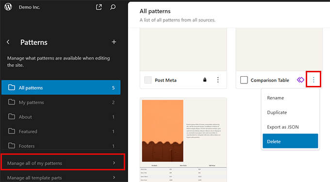 新手指南：如何使用 WordPress 区块模式 manage-patterns-fse20251114_ -15
