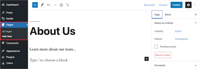 WordPress中的文章和页面有什么区别? page-editor-screen20251114_ -6 WordPress中的文章和页面有什么区别? page-editor-screen20251114_ -6