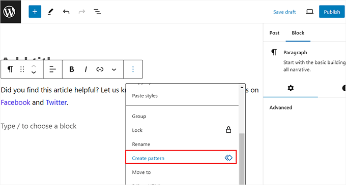 如何在 WordPress 中移除区块(4 种简单方法) select-create-pattern-option20251114_ -20 如何在 WordPress 中移除区块(4 种简单方法) select-create-pattern-option20251114_ -20