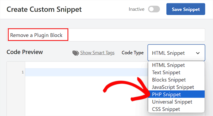 如何在 WordPress 中移除区块(4 种简单方法) select-php-snippet-to-remove-plugin-block20251114_ -15 如何在 WordPress 中移除区块(4 种简单方法) select-php-snippet-to-remove-plugin-block20251114_ -15