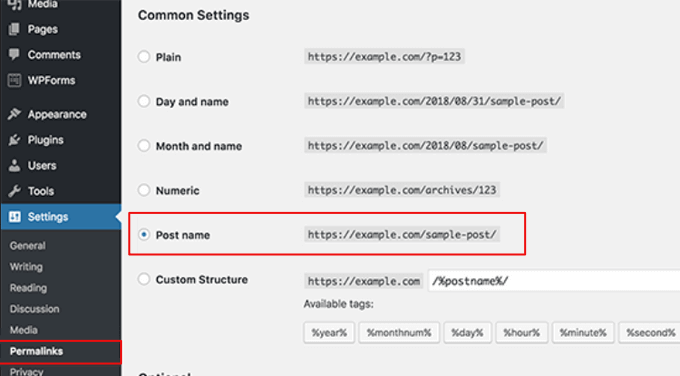 如何将我的 HTML 网站转换为 WordPress 的（并使其更新变得容易 10 倍） set-up-permalinks-120251114_ -11