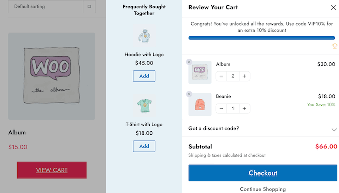 如何在 WooCommerce 中创建更快捷的结账流程（9 个专家技巧） sliding-cart-rewards20251109_-1 -10