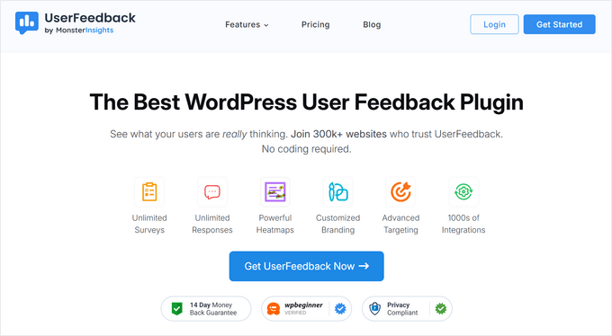 2025 年 5 款最佳 WordPress 弹出窗口插件（性能对比） userfeedback-website-new20251107_ -17