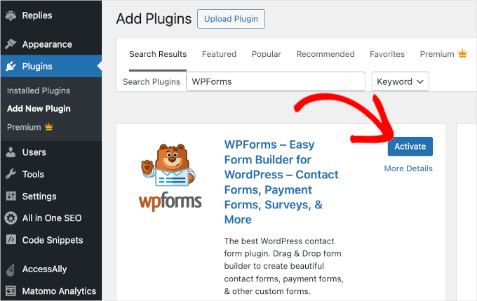 如何在 WordPress 中创建调查问卷(使用 Beautiful Reports) wp-wpforms-activate20251114_ -7 如何在 WordPress 中创建调查问卷(使用 Beautiful Reports) wp-wpforms-activate20251114_ -7
