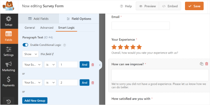 如何在 WordPress 中创建调查问卷(使用 Beautiful Reports) wpforms-conditional-logic-to-survey-form20251114_ -13 如何在 WordPress 中创建调查问卷(使用 Beautiful Reports) wpforms-conditional-logic-to-survey-form20251114_ -13