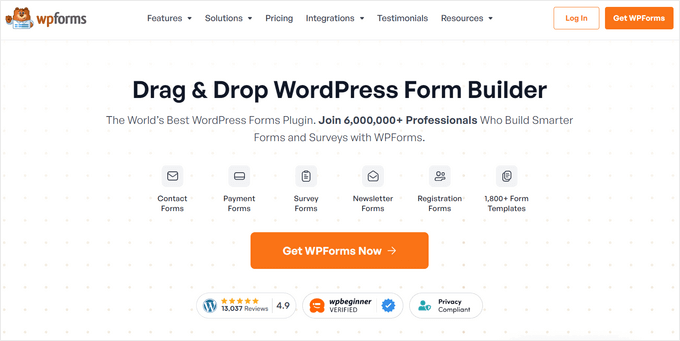 9款最佳WordPress联系表单插件，精选的5款 wpforms-website20251114_ -2