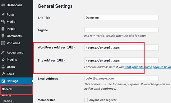 当您被锁定在 WordPress 管理后台 (wp-admin) 之外时该怎么办？ changesiteurls-adminarea20251201_ -4