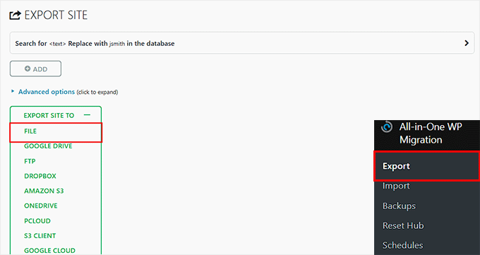 新手指南：如何从备份恢复 WordPress choose-file-in-export-dropdown-menu20251201_ -20