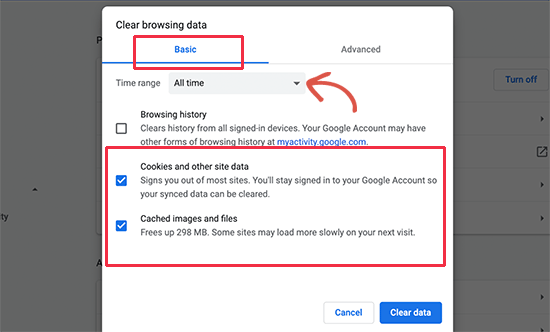 如何修复 WordPress 登录页面刷新和重定向问题 chromeclearcookiescache20251201_ -4