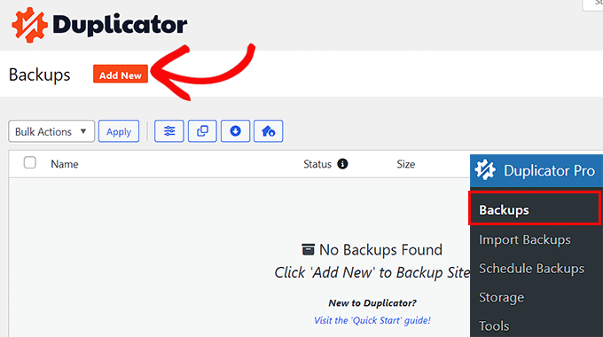如何备份您的 WordPress 网站（终极指南） click-add-new-button-to-build-a-backup20251201_ -4