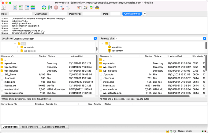如何备份您的 WordPress 网站（终极指南） ftpfilezilla20251201_ -37