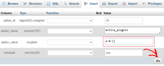 无法访问 WordPress 后台时,如何停用所有插件 phpmyadmin-option-value20251201_ -8 无法访问 WordPress 后台时,如何停用所有插件 phpmyadmin-option-value20251201_ -8