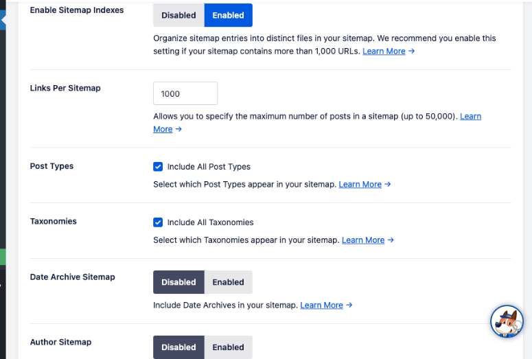 如何在2分钟内创建WordPress XML站点地图 sitemap-settings20251201_-1 -13