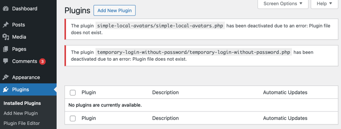 无法访问 WordPress 后台时,如何停用所有插件 wordpress-plugins-deactivated20251201_ -4 无法访问 WordPress 后台时,如何停用所有插件 wordpress-plugins-deactivated20251201_ -4